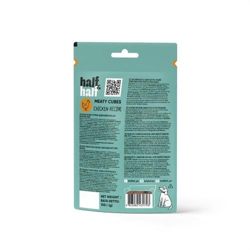 Ласощі для собак Half&Half у формі м'ясних кубиків з куркою 100 г - фото 6