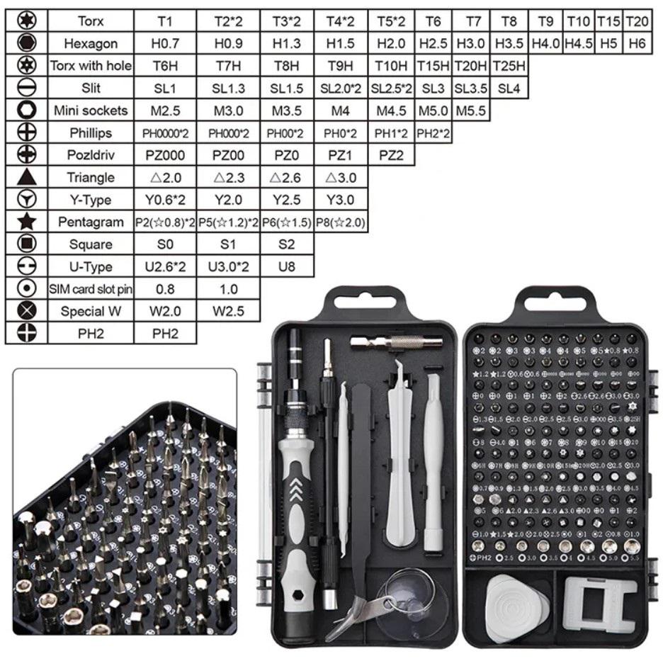 Набор отверток/инструментов Bestool 115в1 для ремонта электроники (MA-0014) - фото 8