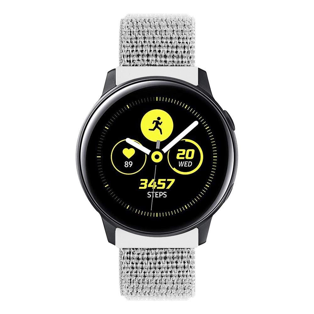 Ремешок нейлоновый BeWatch 20 мм для Samsung Galaxy 42/3 41 мм/Active/Active 2 липучка Белый (1011311)