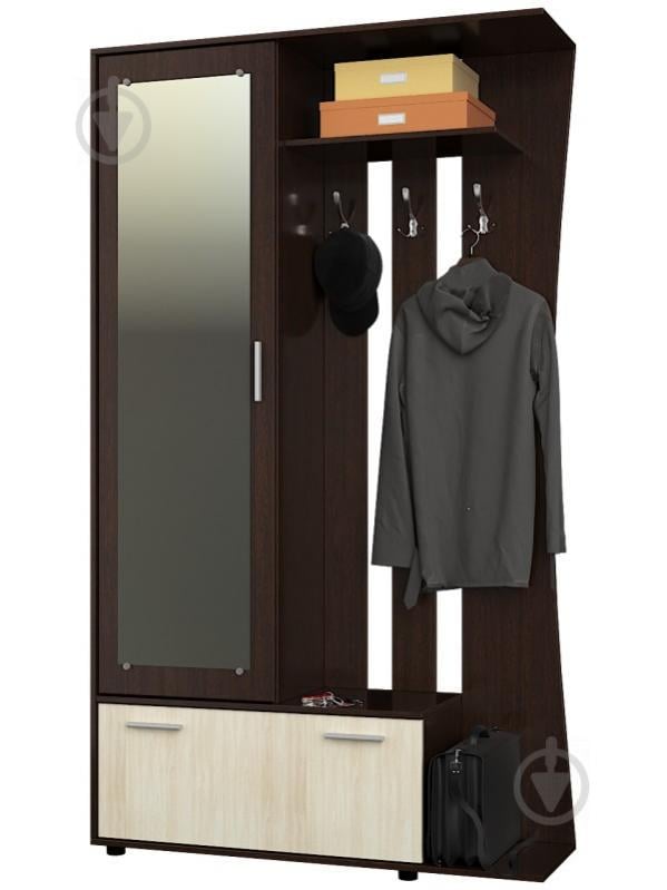 Прихожая с зеркалом Эверест Авео-2 венге + дуб молочный  (EVR-2189)