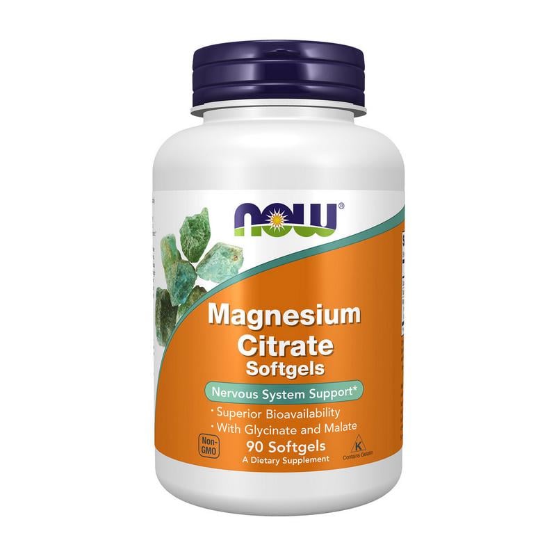 Магній цитрат NOW Magnesium Citrate 90 м'яких капс.