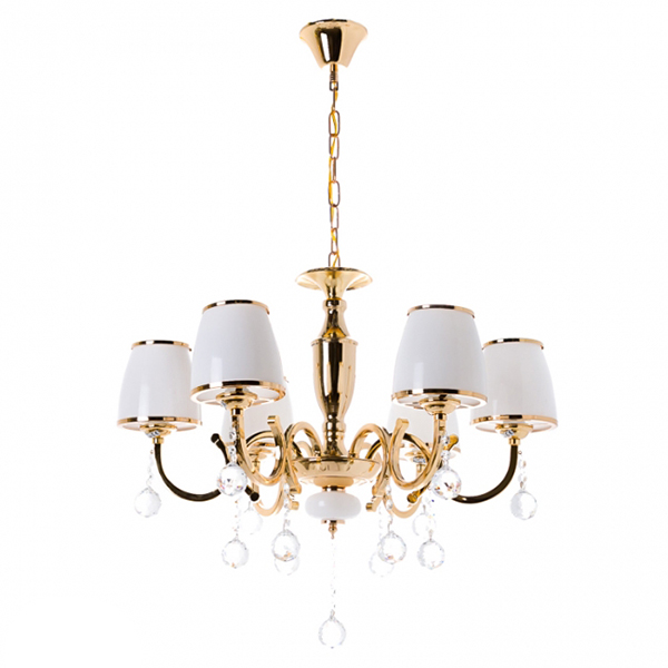 Люстра Flora на 6 ламп Золотой/Белый (OU006/6/gold)