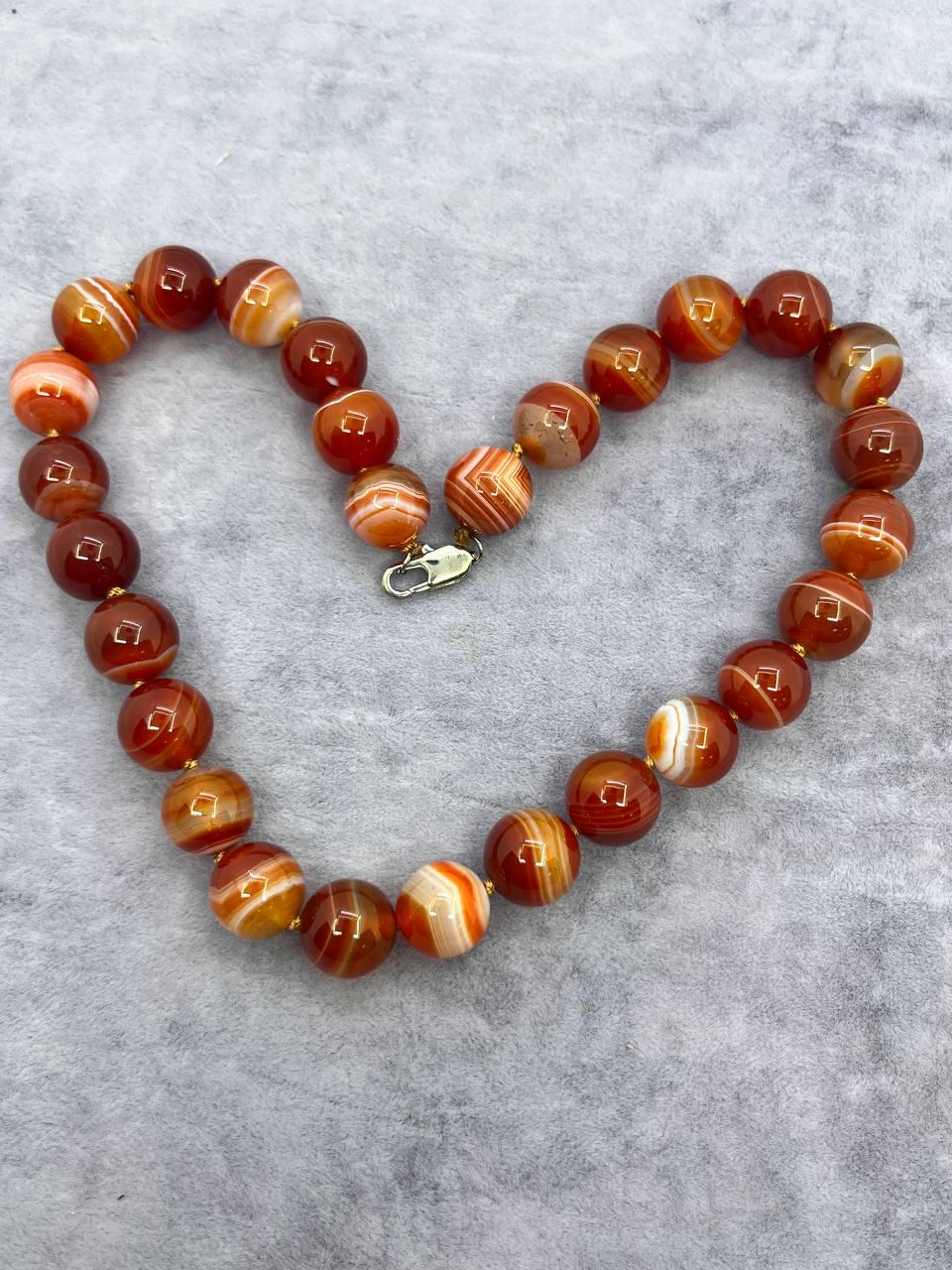 Намисто сердолік 40 см Коричневий (10281)