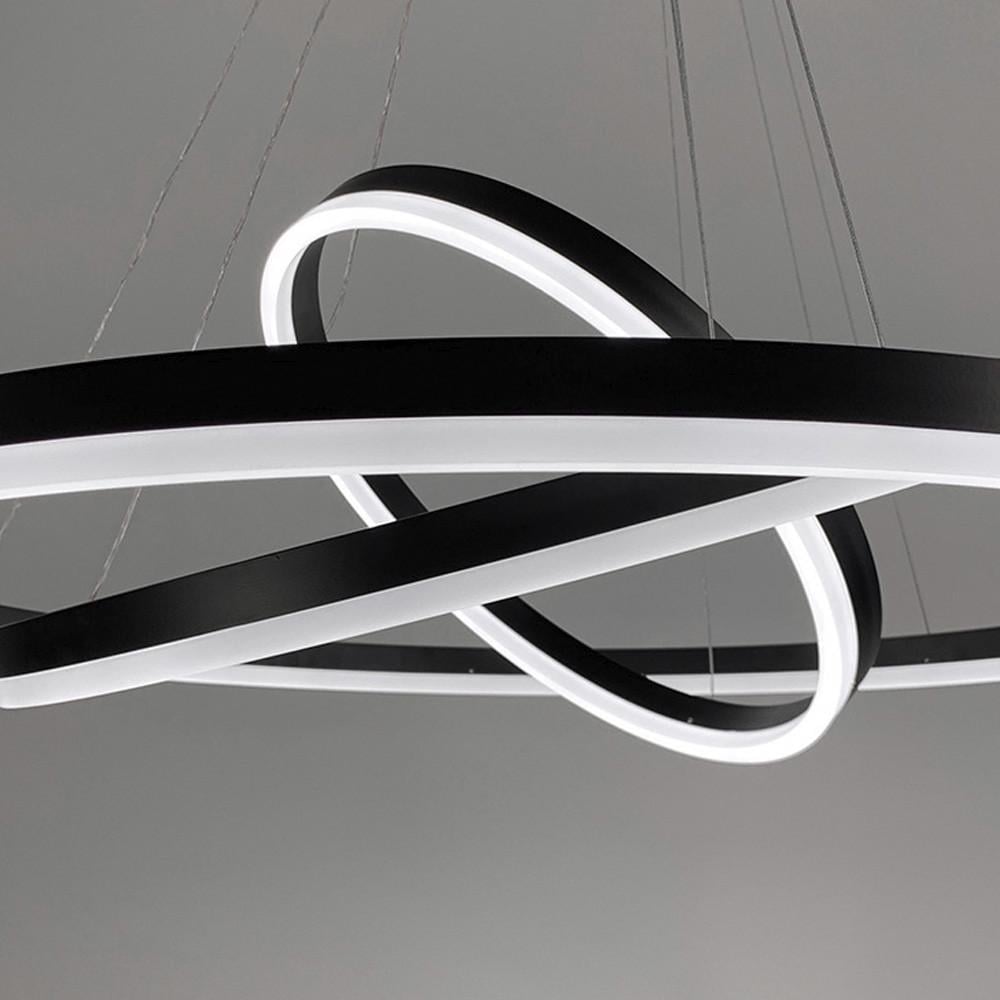 Люстра Led на три кольца 60/40/20 см Черный (G 68-600+400+200 BK) - фото 3 Люстра Led на три кольца 60/40/20 см Черный (G 68-600+400+200 BK) - фото 3