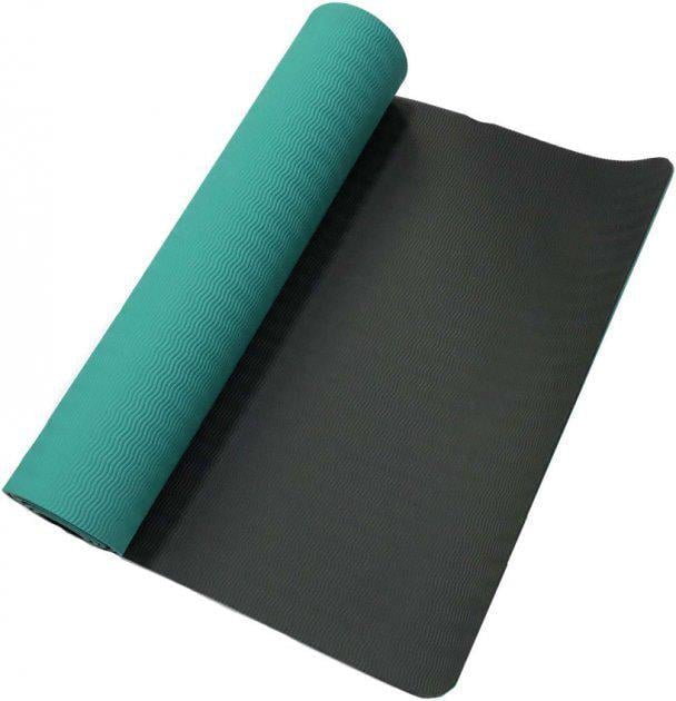Килимок для йоги LiveUP Tpe Yoga Mat 173x61x0,6 см LS3237-06g Зелений/Сірий Килимок для йоги LiveUP Tpe Yoga Mat 173x61x0,6 см LS3237-06g Зелений/Сірий