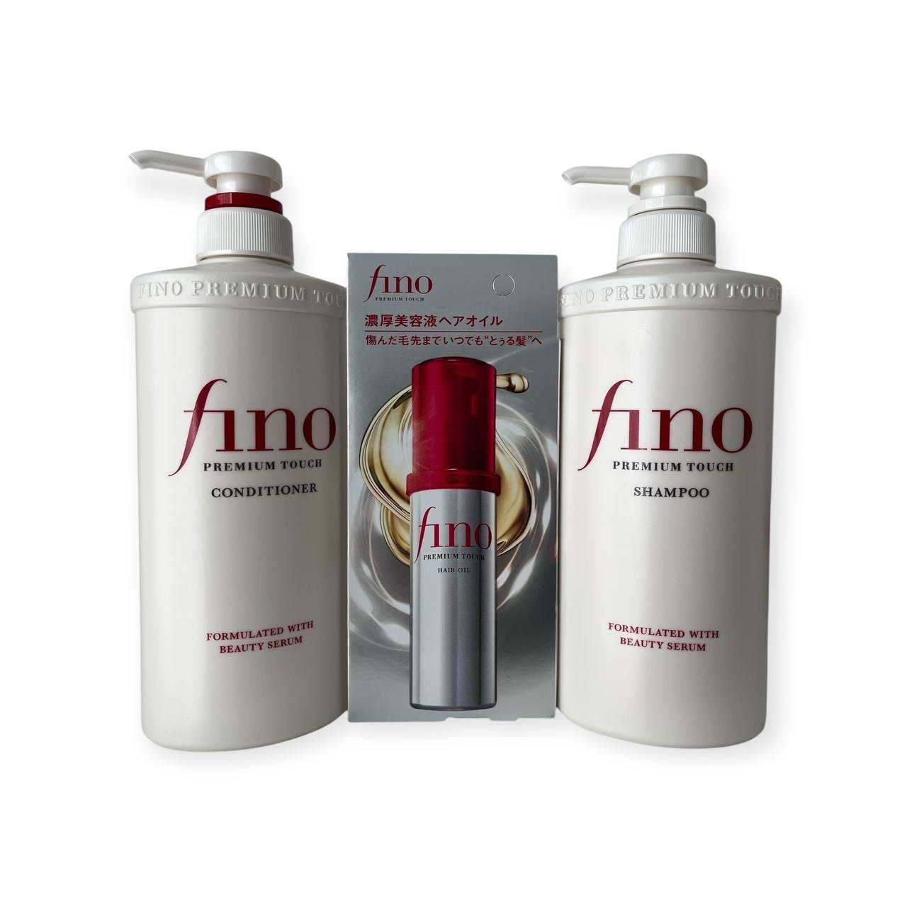 Набор для восстановления и защиты волос Fino Premium Touch шампунь/кондиционер/сыворотка-масло