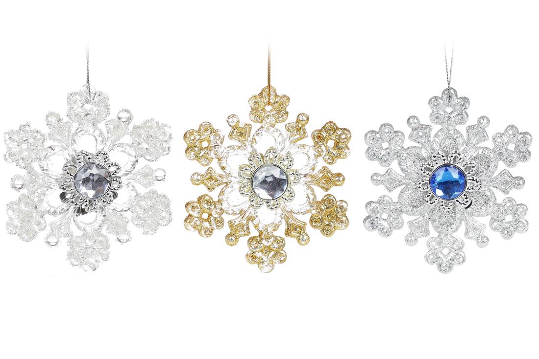 Набор елочных украшений Снежинка BonaDi 3 шт. (113-S10)