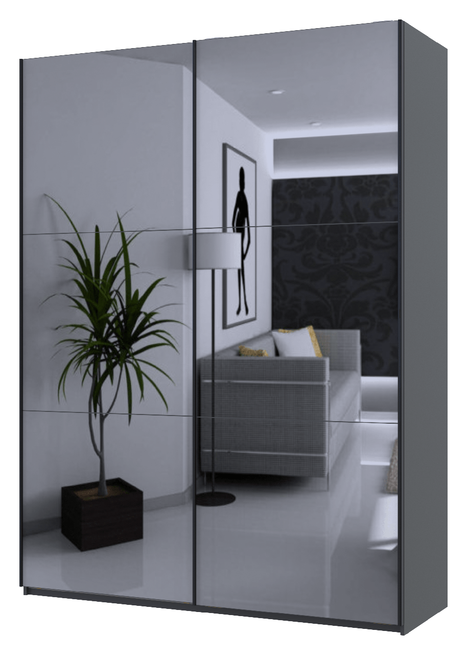 Шкаф-купе Doros G-Caiser 2 зеркала 180х60х240 см Графитовый (42005012)