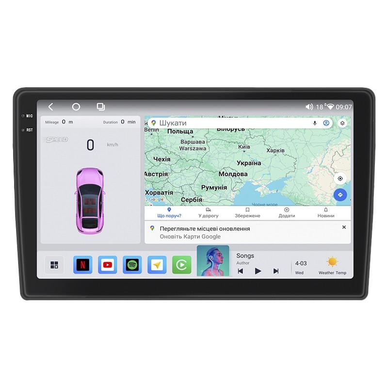 Автомагнітола штатна Lesko QLED 360° CarPlay/4G/Wi-Fi для Hyundai Avante III Рестайлінг 2003-2006 4/64Gb 9" (2352212036)