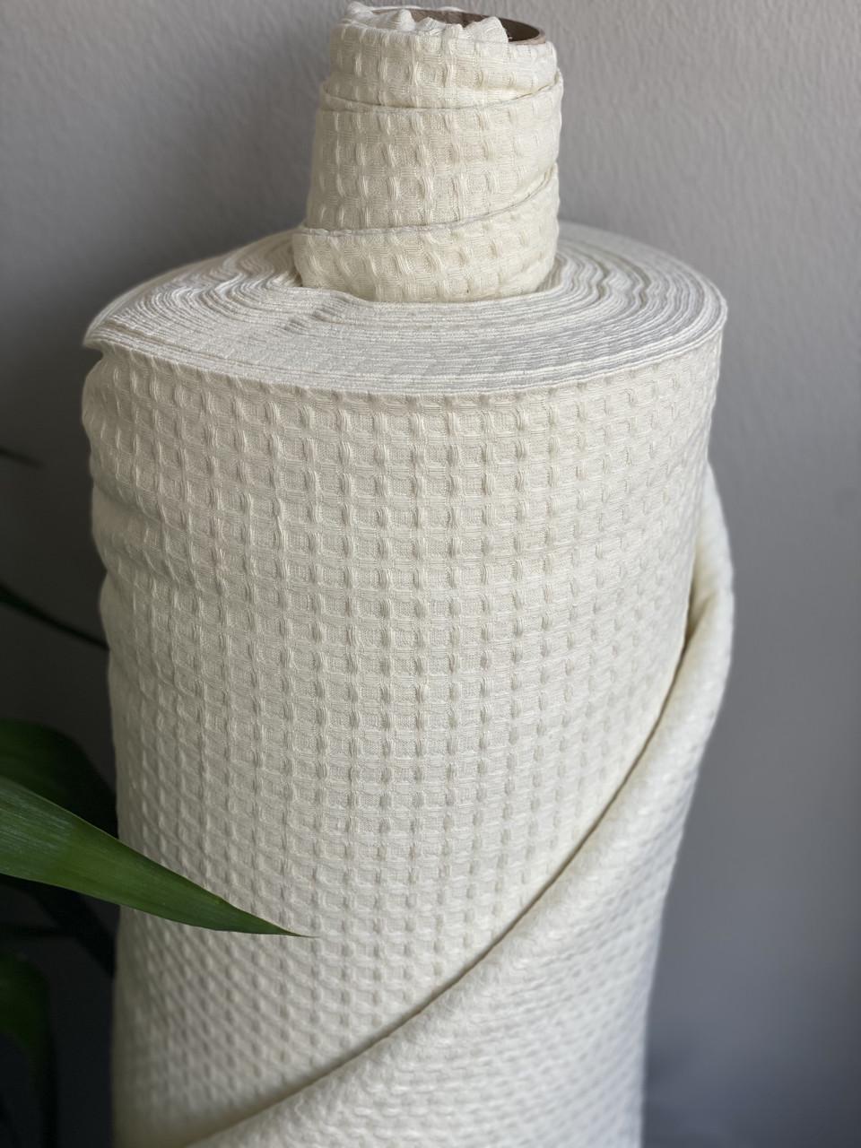 Ткань LINEN PLUS CRASH EFFECT 54% лен 46% хлопок 200 см Молочный (1929-415-584MZ) - фото 4