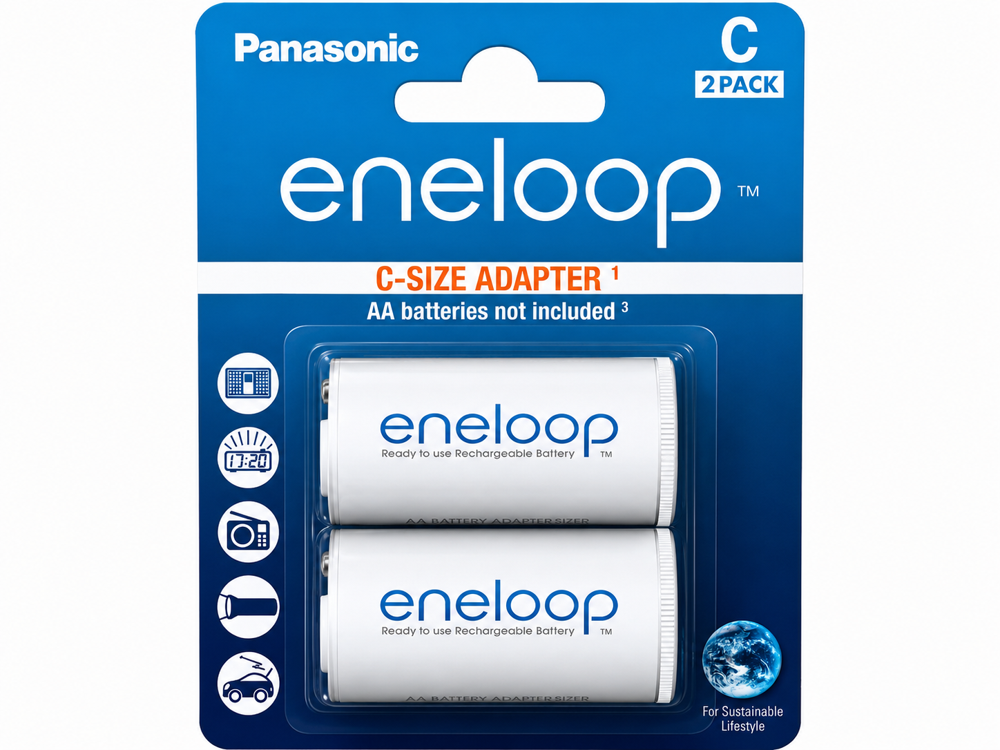 Комплект адаптеров Eneloop BQ-BS2E/2E с АА на 2 шт. (35223728)