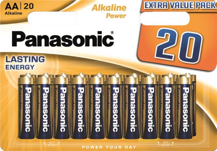 Батарейки щелочные Panasonic Alkaline Power AA 20 шт. (ERC-LR6REB/20BW)