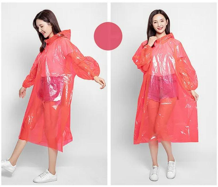 Плащ-дождевик одноразовый 120х65 см Red (30218) - фото 8