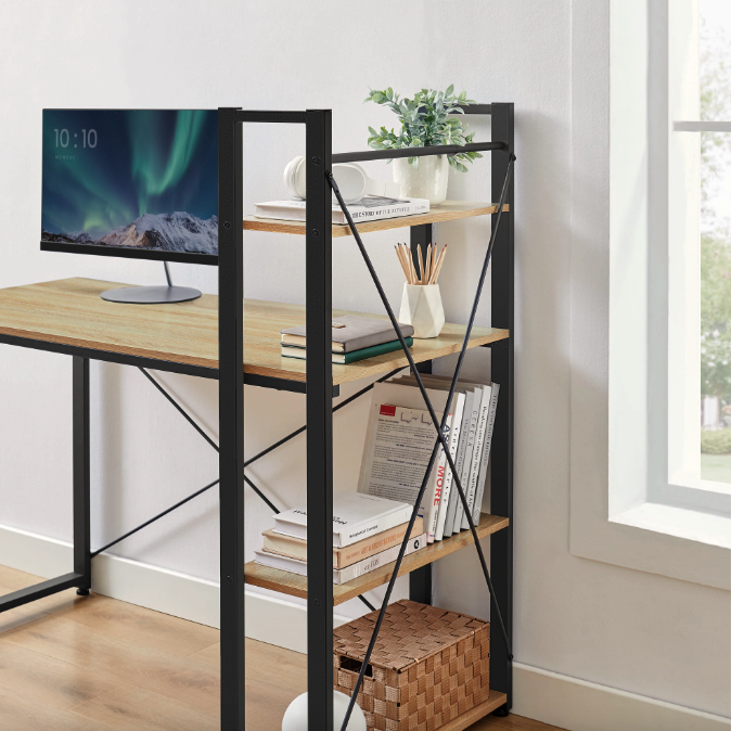 Компьютерный стол с боковыми полками Leobert Devoko Loft Натуральный (4648) - фото 6 Компьютерный стол с боковыми полками Leobert Devoko Loft Натуральный (4648) - фото 6