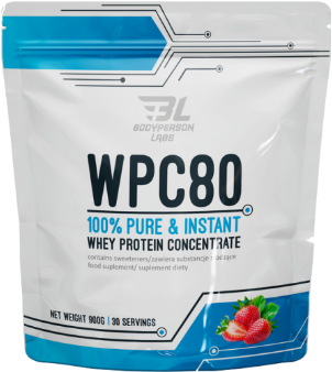 Протеин Bodyperson Labs WPC80 900 g 30 servings Strawberry Dream - фото 2