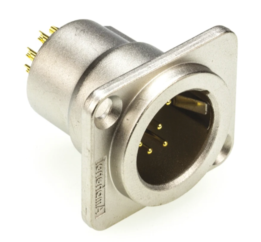 Штекер на панель AMPHENOL AC5MDZ XLR 5 фланец D-типа металл Никель (000000555)