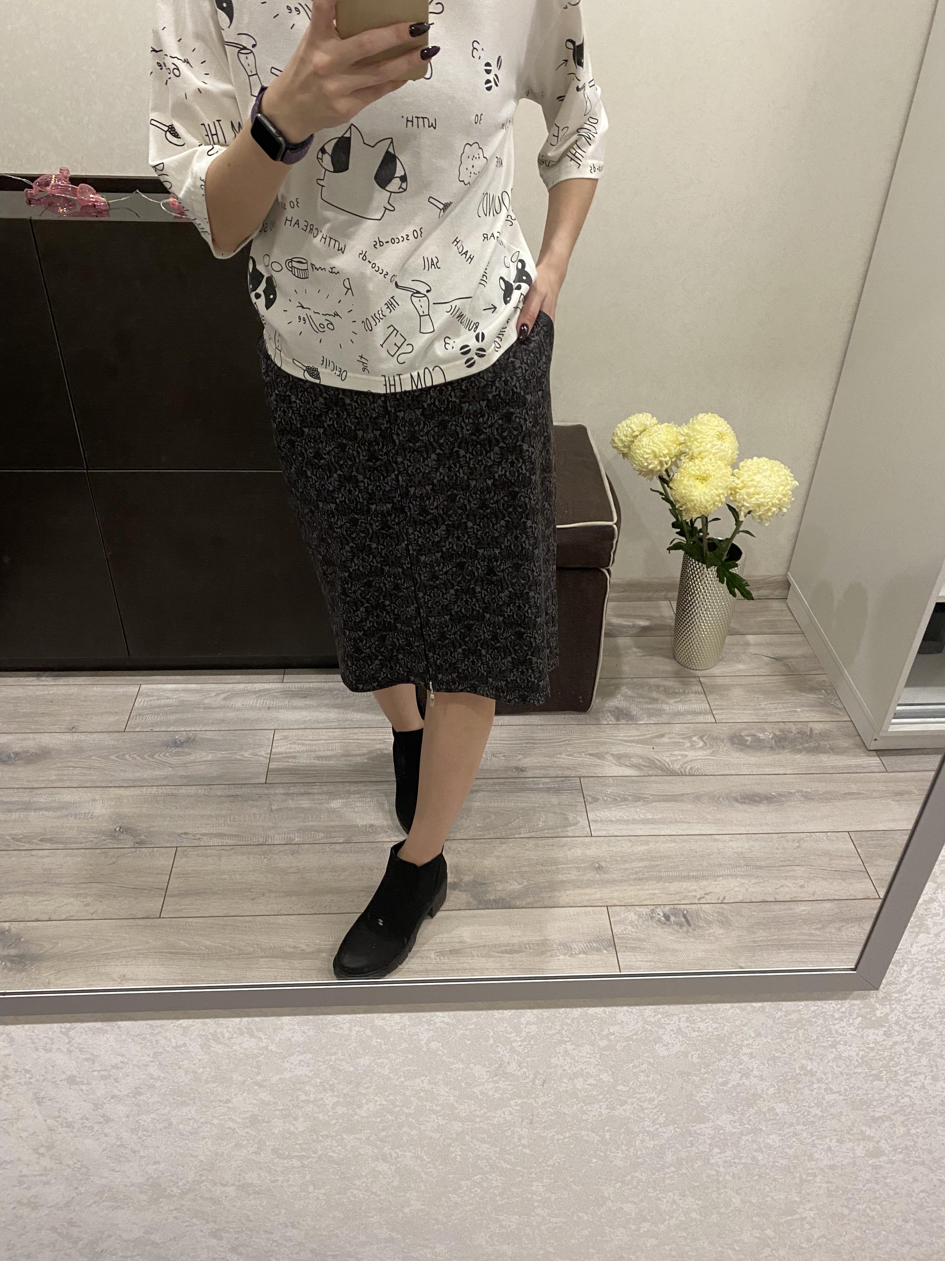 Спідниця A&R з абстрактним малюнком на змійці L (4799648) - фото 4 Спідниця A&R з абстрактним малюнком на змійці L (4799648) - фото 4