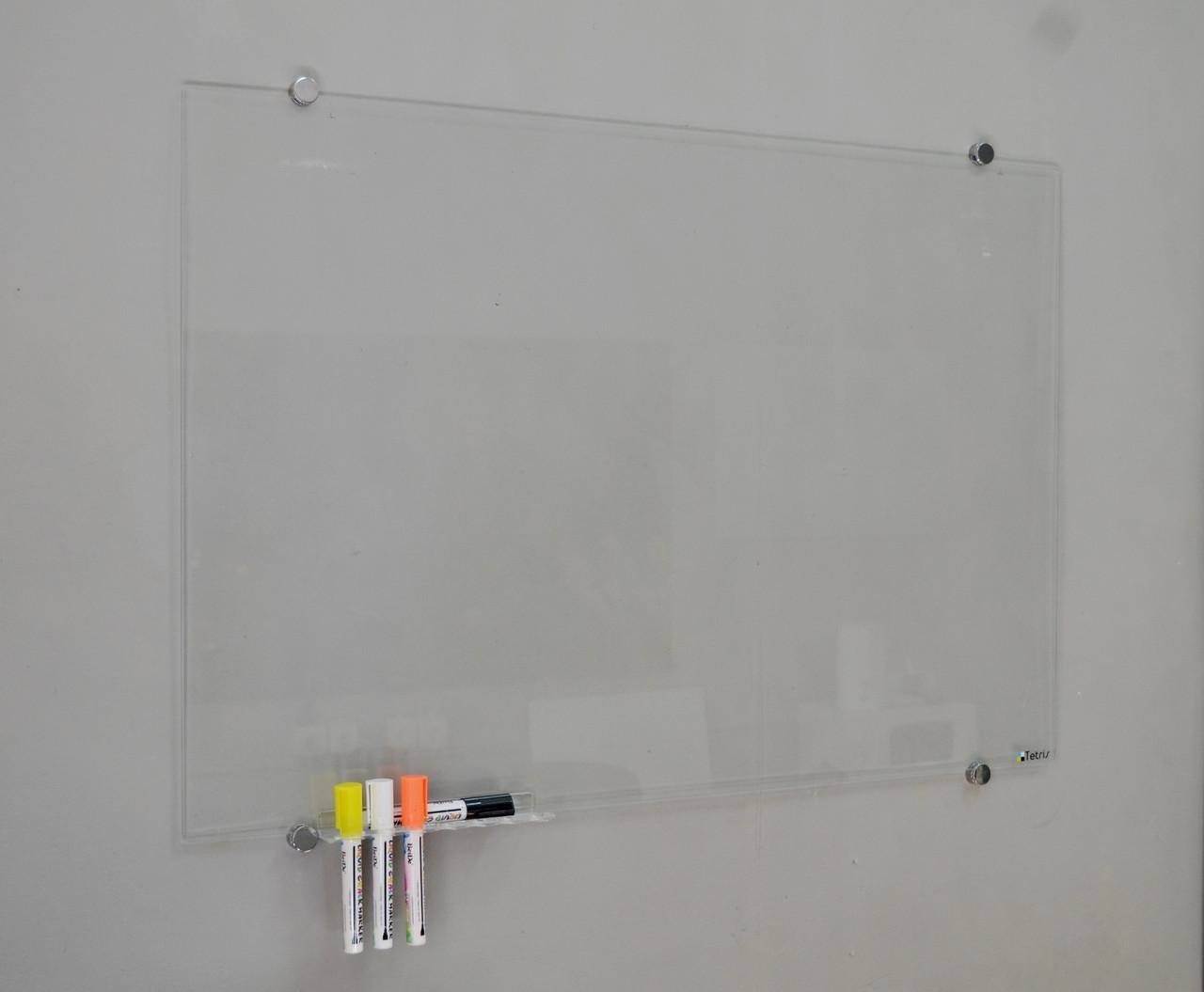 Дошка офісна Тетріс скляна 100х200 см Прозорий (GLTR100200)