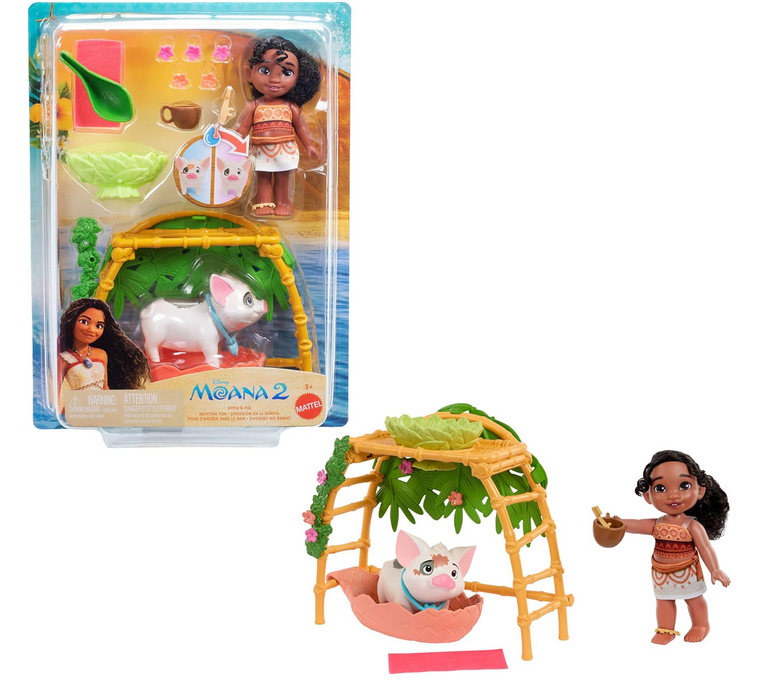 Ігровий набір Mattel Disney Moana 2 simea&pua з лялькою-тваринкою та ванночкою