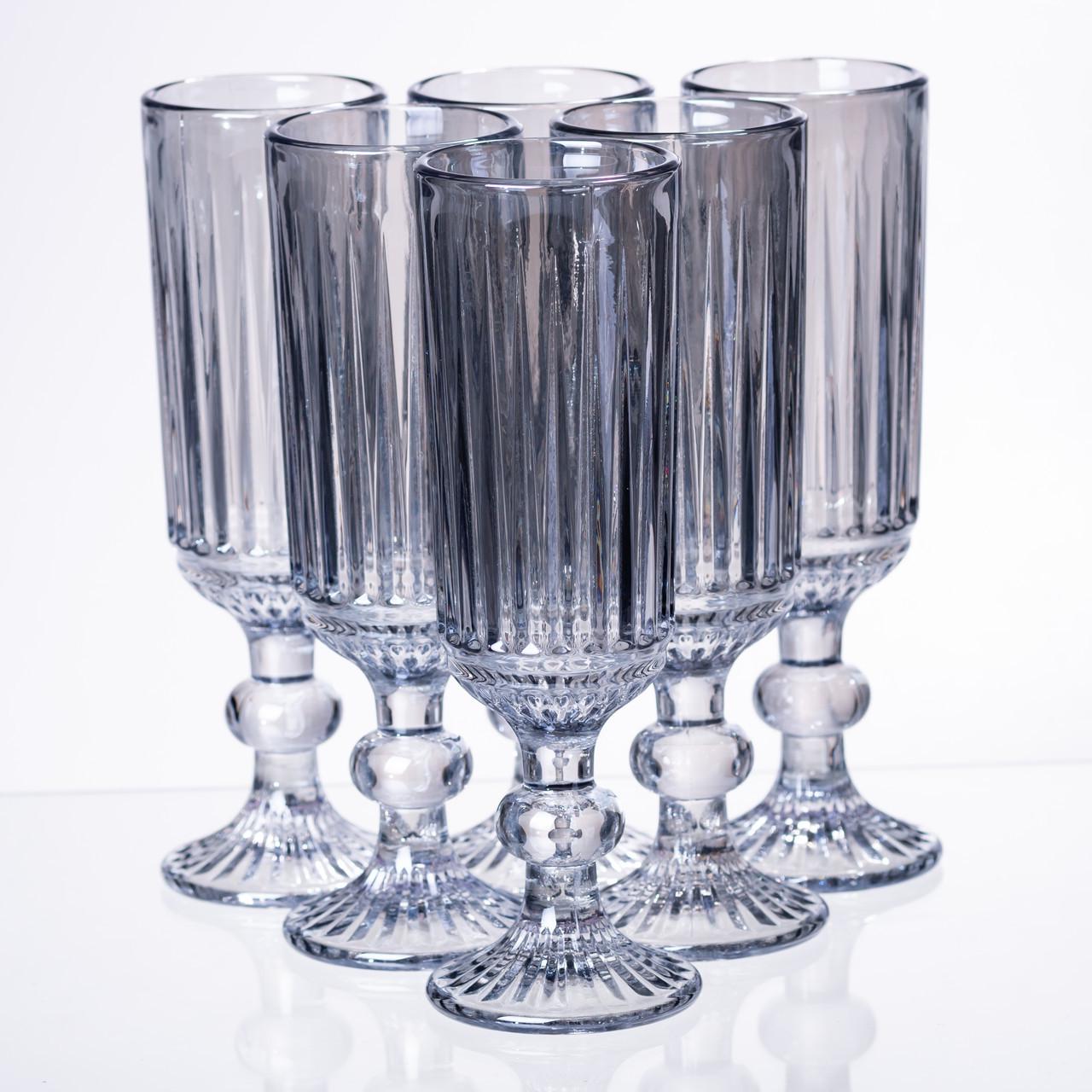 Набор бокалов для шампанского 6 шт. 160 мл Голубой (HP-19-67)