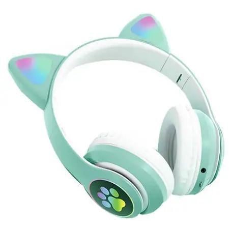 Наушники Cat Bluetooth с кошачьими ушками Зеленый (CAT-28-Green)