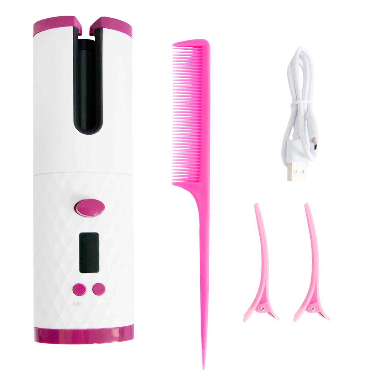 Плойка для волос беспроводная Wireless USB auto curler Белый (1009883-White)