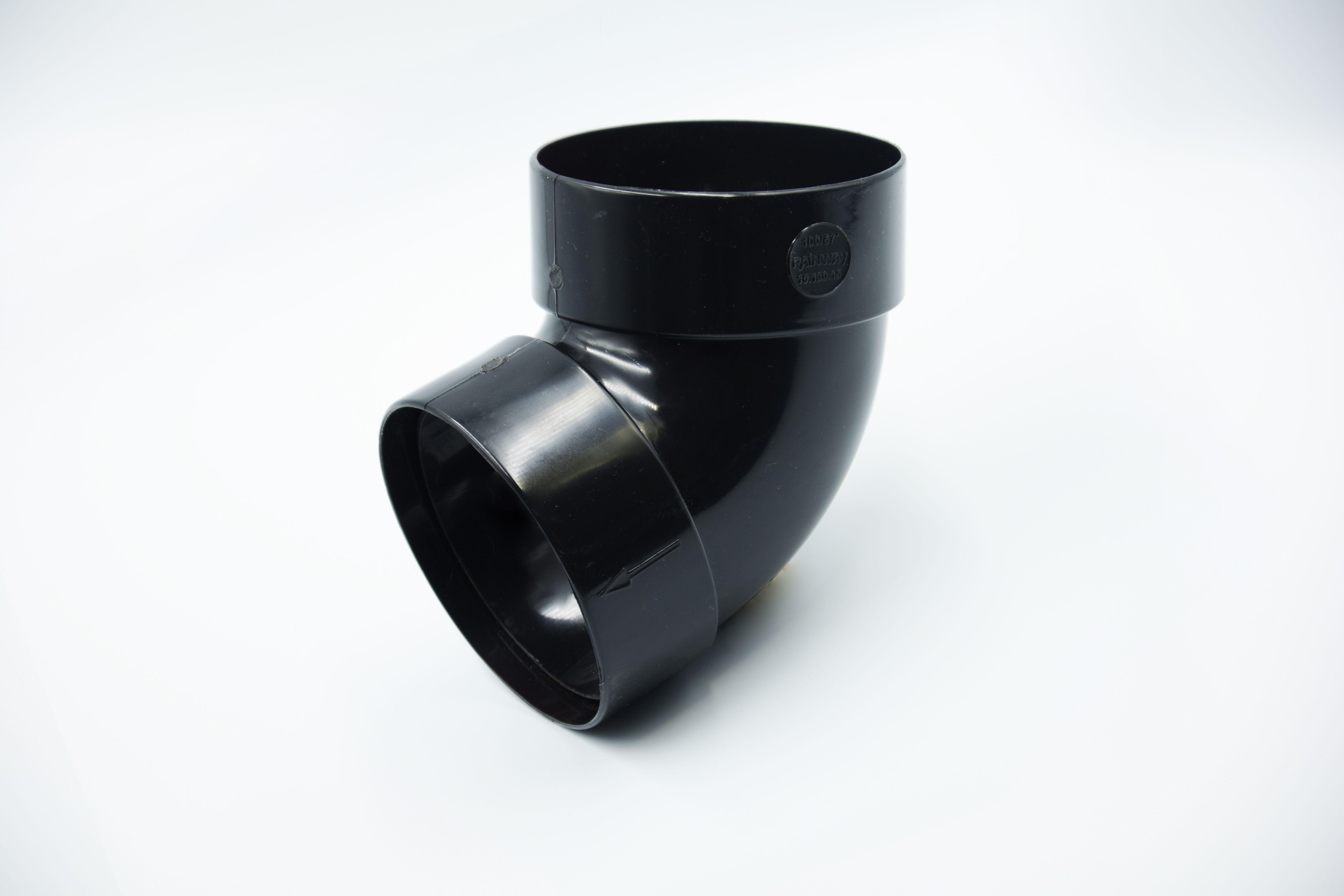 Отвод трубы двухмуфтовый RAINWAY 67° D 100 мм RAL 9005 Черный (10.130.15.008.RW) Отвод трубы двухмуфтовый RAINWAY 67° D 100 мм RAL 9005 Черный (10.130.15.008.RW)