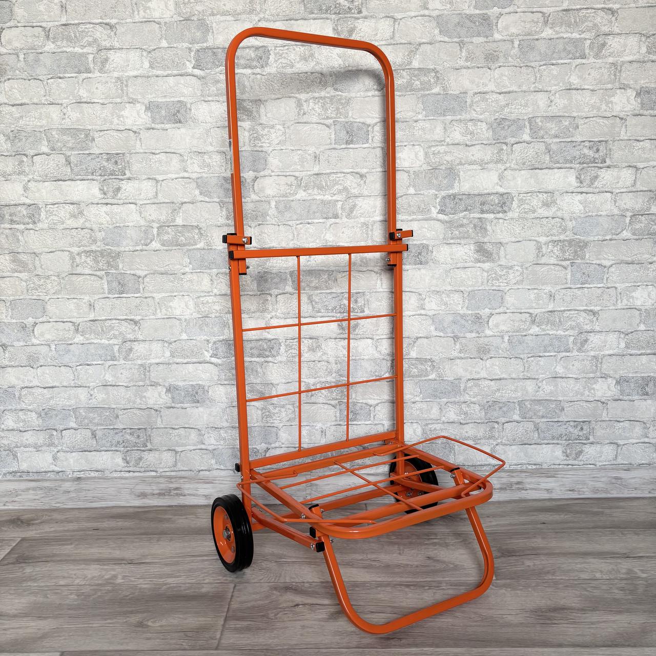 Хозяйственная тележка Міць с усиленными колесами большая Оранжевый (2822454385)