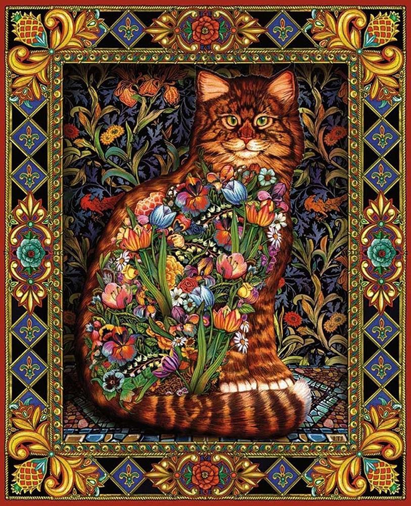 Алмазная мозаика Emerald Craft Кот в цветах орнамент 30x40 см (18753)