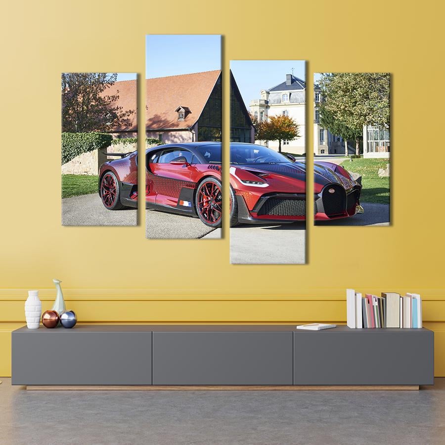 Картина на холсте Красный Bugatti Divo Lady Bug 129x90 см (1307-42)