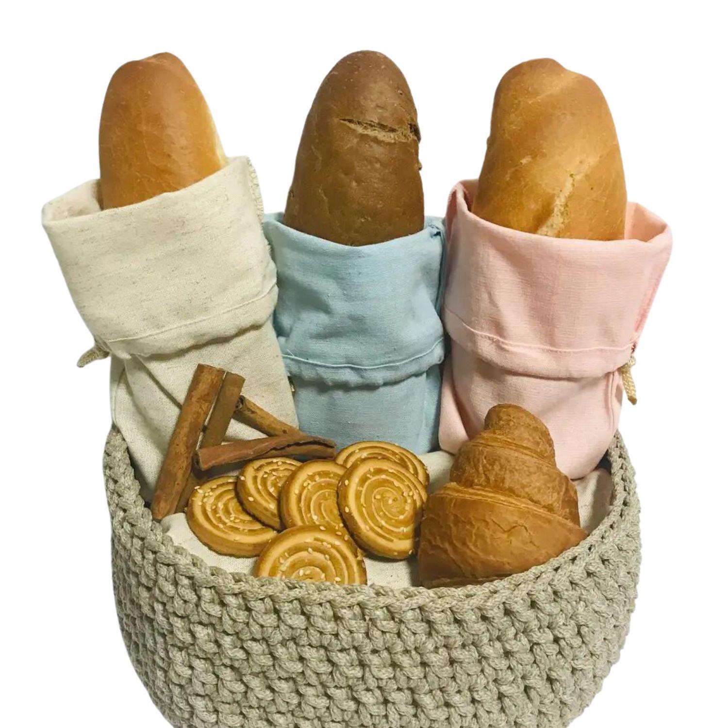 Эко-мешочек для хлеба багета и булочек (2135)