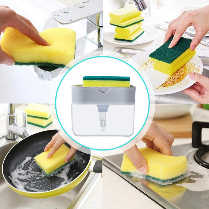 Органайзер для губок з дозатором мила Soap Pump Sponge Caddy 182970 - фото 3 Органайзер для губок з дозатором мила Soap Pump Sponge Caddy 182970 - фото 3