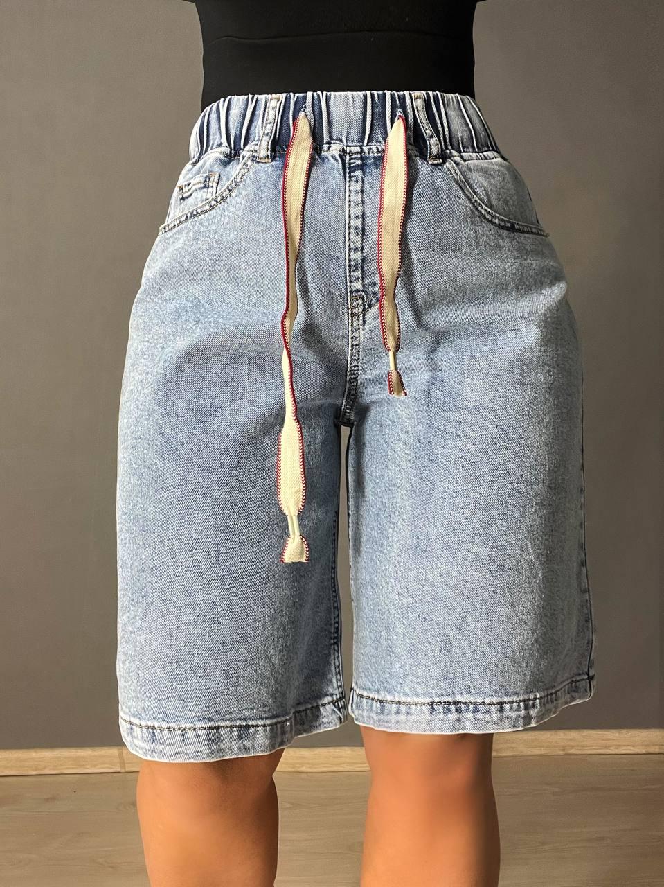 Шорты женские джинсовые Vanver 8202 бермуды с резинкой стрейчевые р. 29 Голубой (4182) - фото 7 Шорты женские джинсовые Vanver 8202 бермуды с резинкой стрейчевые р. 29 Голубой (4182) - фото 7