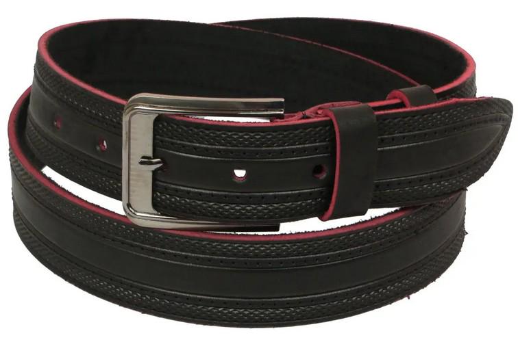 Ремень кожаный мужской Skipper 3,8 см Черный (super641_1099-38)