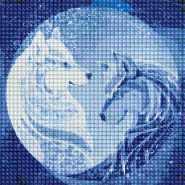 Алмазна мозаїка Ідейка Сузір'я вовків 40x40 см (Id-AMO7199)