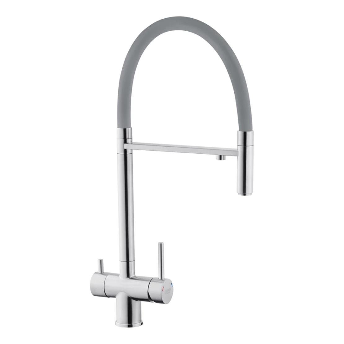 Змішувач для кухні Kroner KRP Edelstahl Klassisch ESG03815GRA врізний з довгим виливом Нержавіюча сталь/Сірий (CV027934)