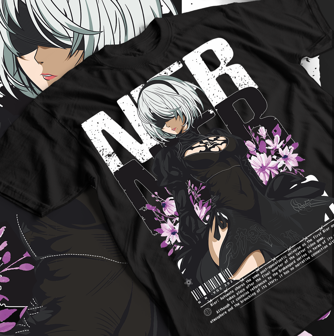 Футболка мужская Ниер Аутомата Йорха Аниме OS Черный (AnimeJ0757)