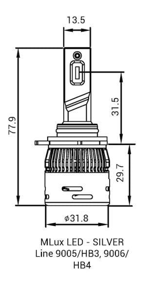 Автолампи MLux LED Silver Line HB3/HB4 28 Вт 4300К 2 шт. - фото 2