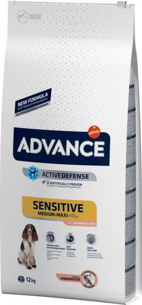 Корм сухой для собак Advance Dog Medium&Maxi Sensitive Salmon&Rice 12 кг (923932)