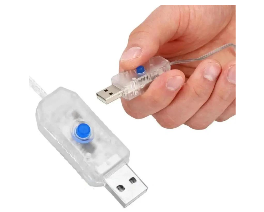 Гирлянда-нить Роса 50 м 500LED USB теплый белый (4249dd52) - фото 9