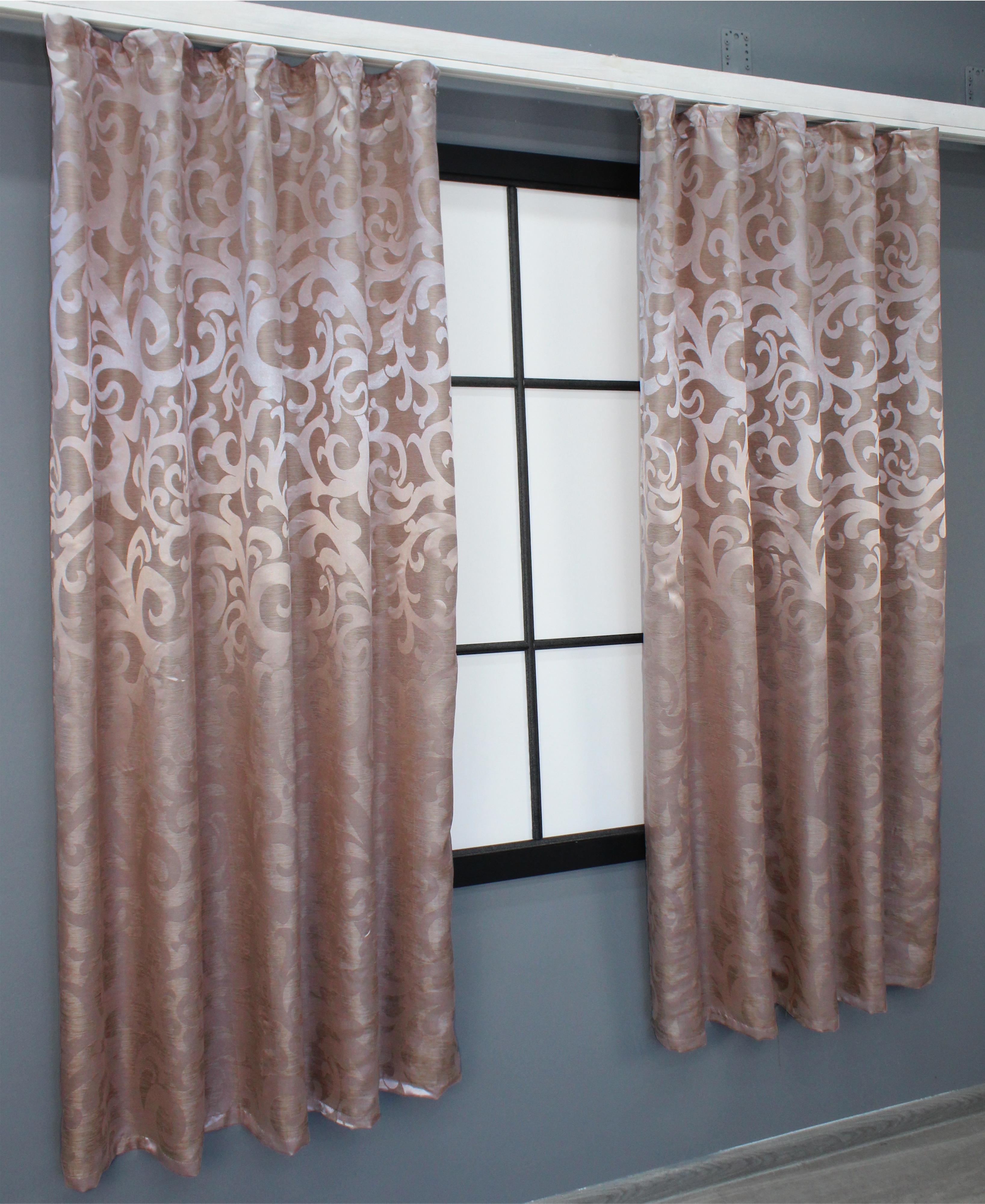 Комплект коротких штор VR-Textil жаккард Вензель № 090ш 130х170 см 2 шт. Пудровый (35-0013) - фото 3