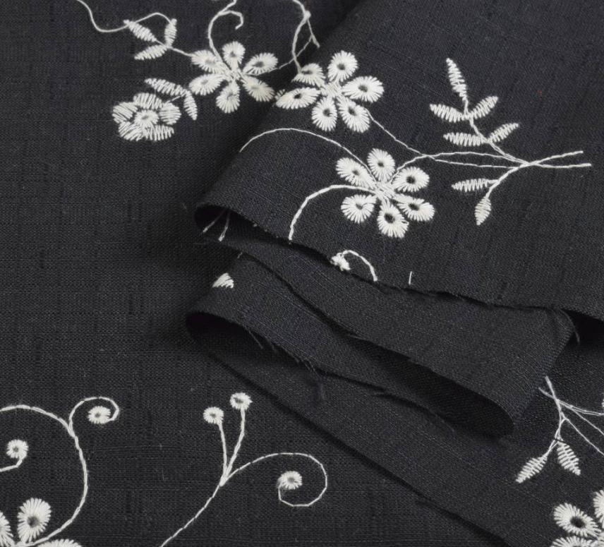 Тканина льон костюмний ширина 140 см Чорний (12607.001)