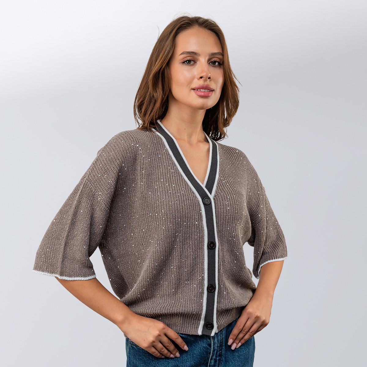 Кардиган з паєтками Brunello Cucinelli S Сірий (2589902341)