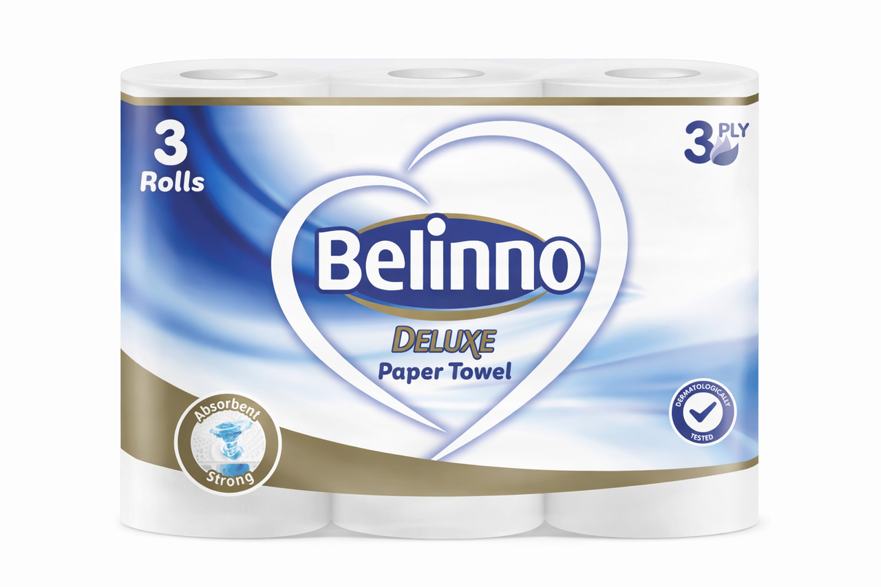 Бумажные полотенца Belinno Deluxe трехслойные 3 шт. (32526698)