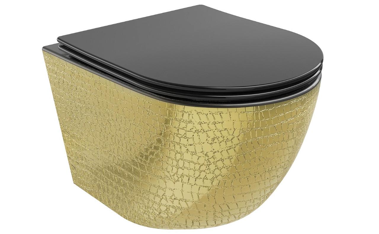 Унитаз подвесной Mexen LENA с узором Black/Gold (2619550352)
