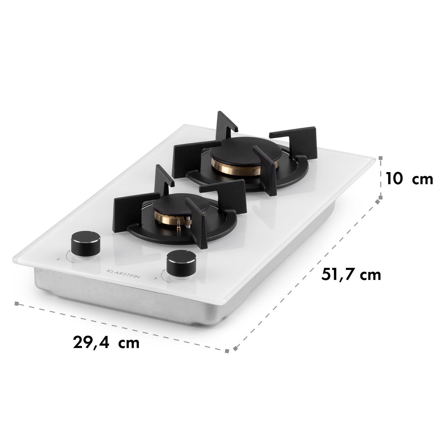 Варильна поверхня газова KLARSTEIN Goldflame Domino 2 камфорки Білий (10035498) - фото 3