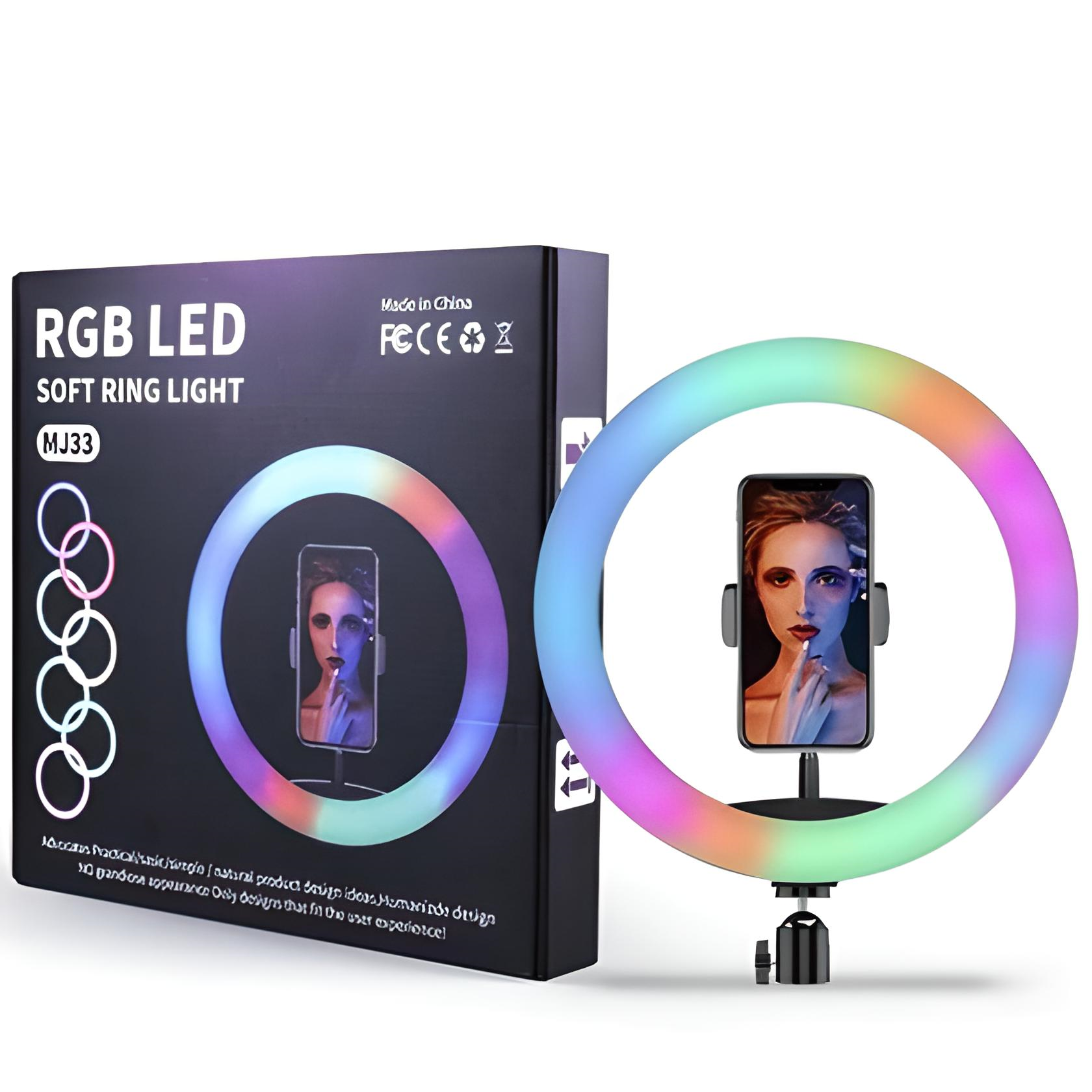 Кольцевая лампа RGB MJ-33 USB со штативом и пульт для селфи XoKo RC-100 (MS-14610) - фото 2