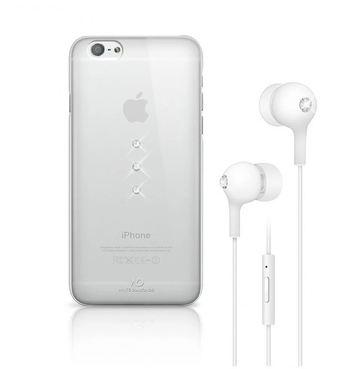 Чехол-накладка + наушники White Diamonds Bundle Trinity+Earphones for iPhone 6/6S, White