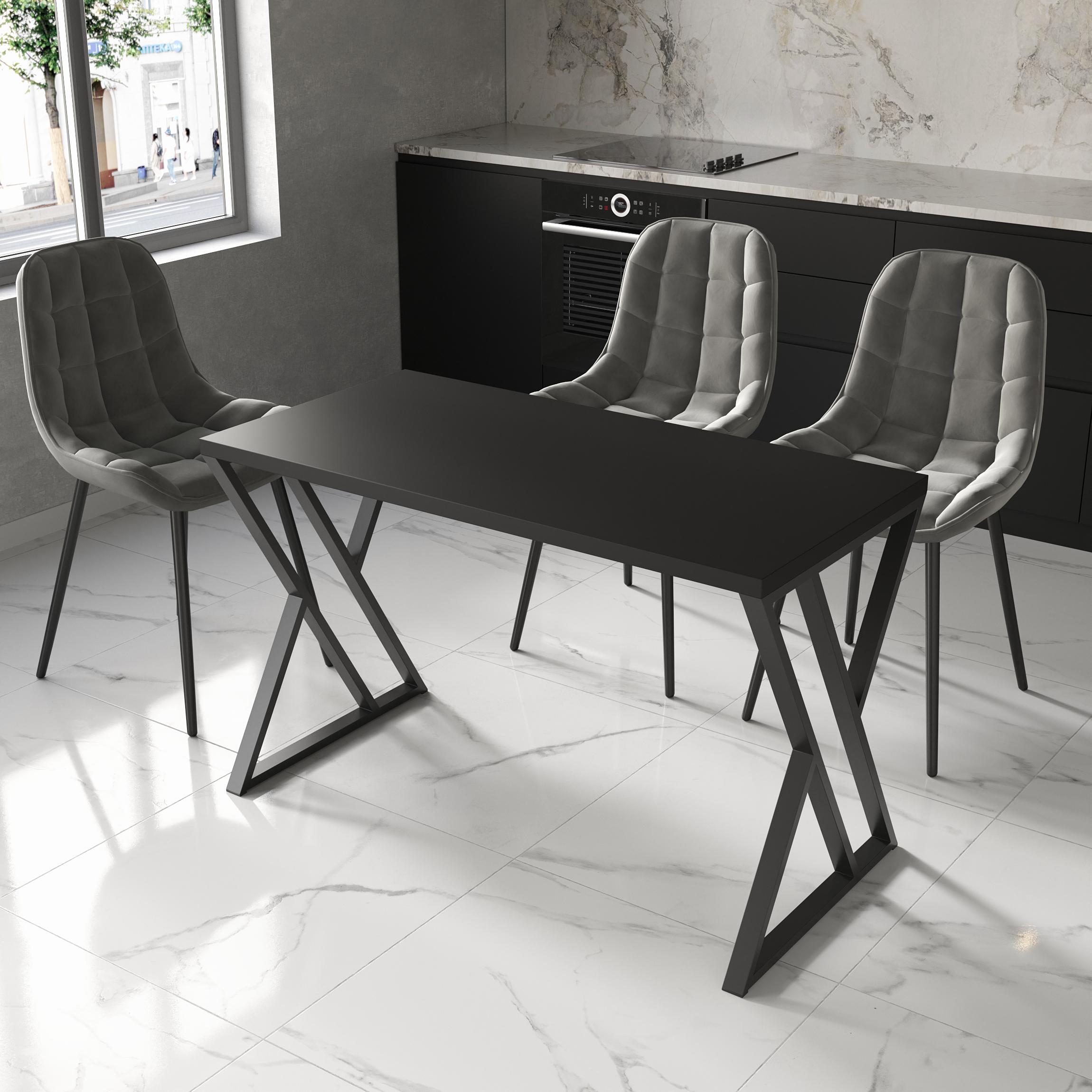 Обеденный стол 8 1200х600х32 мм Черный (23667374)