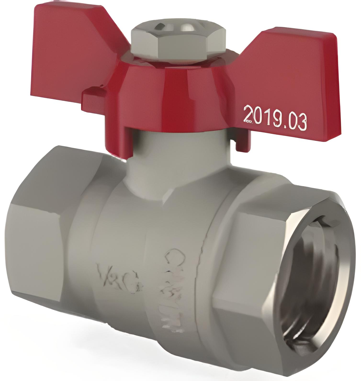 Кран шаровой V&G VALOGIN Optima 1/2" ВВ Красный (SQ-1040158)